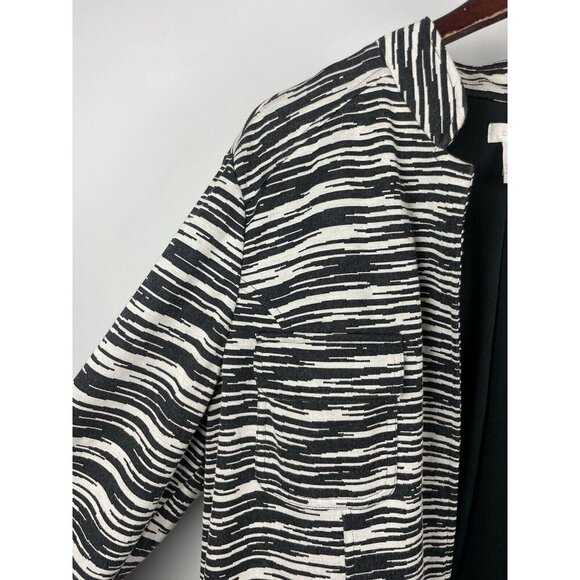 Chico’s Black White Zebra Geometric Print Open Front Long Sleeve Blazer Sz XL/16 - Picture 5 of 8